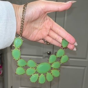 Green stone statement necklace